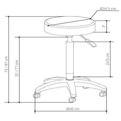 Alternative view of Taburete PRIM regulable con Ruedas