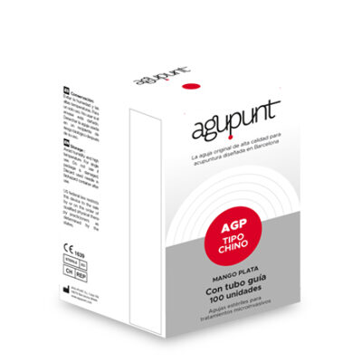 Alternative view of Agujas Acupuntura tipo china con mango de plata - 100 unds -  Con y sin TUBO - Varios tamaÃ±os